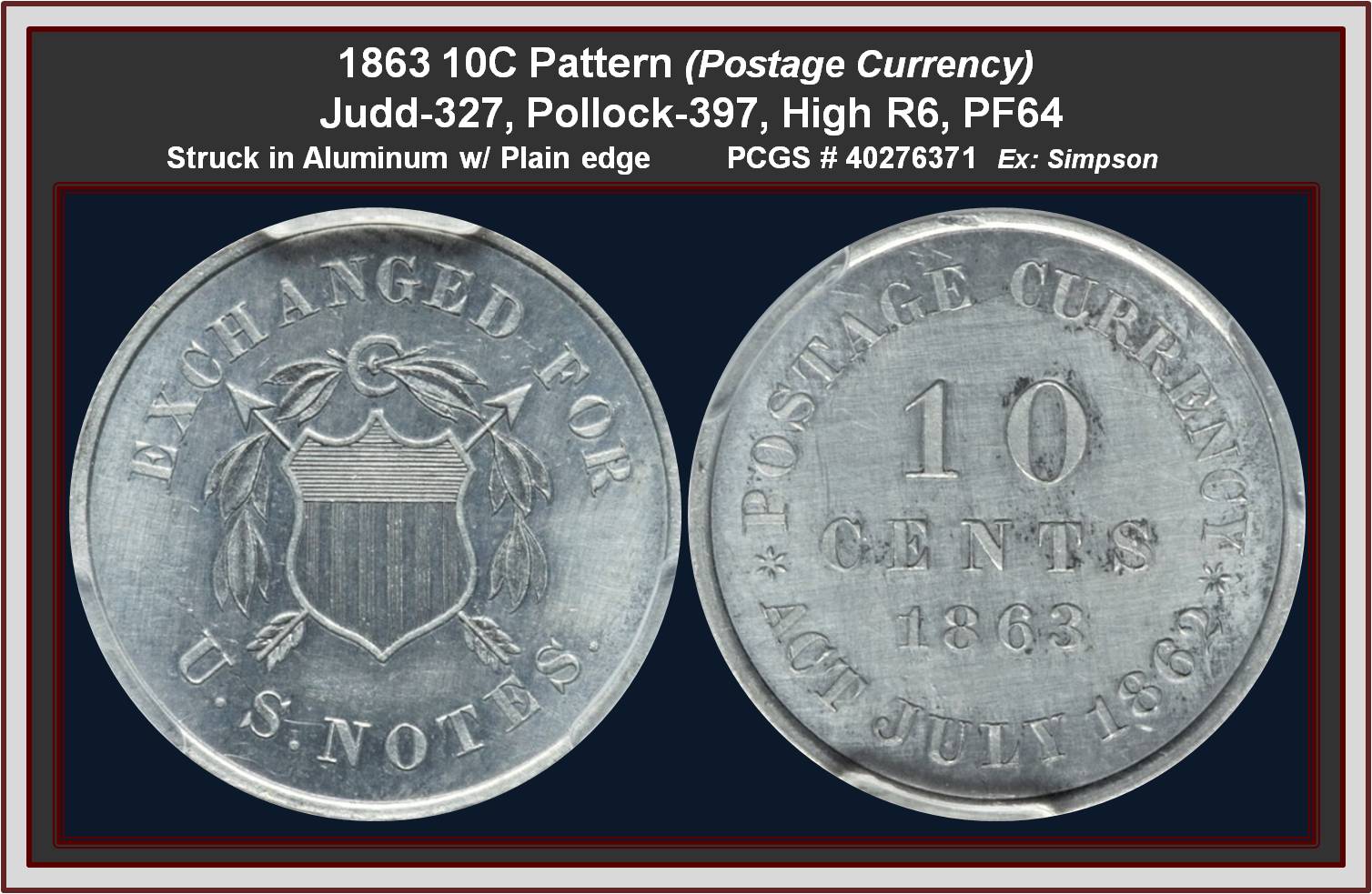 10C Coin Details - US Aluminum patterns